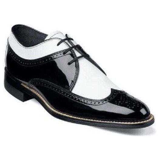 Stacy Adams Men's Shoes Dayton Black White Wingtip Oxford Leather
