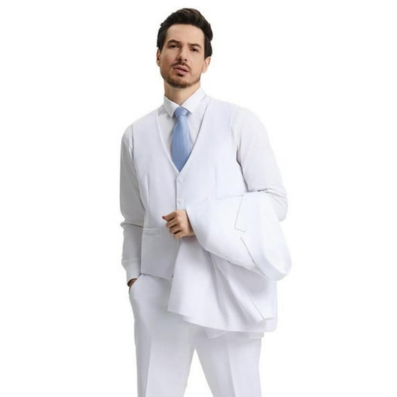 Stacy Adams Men's White Suit 3 Piece SM282H1-08