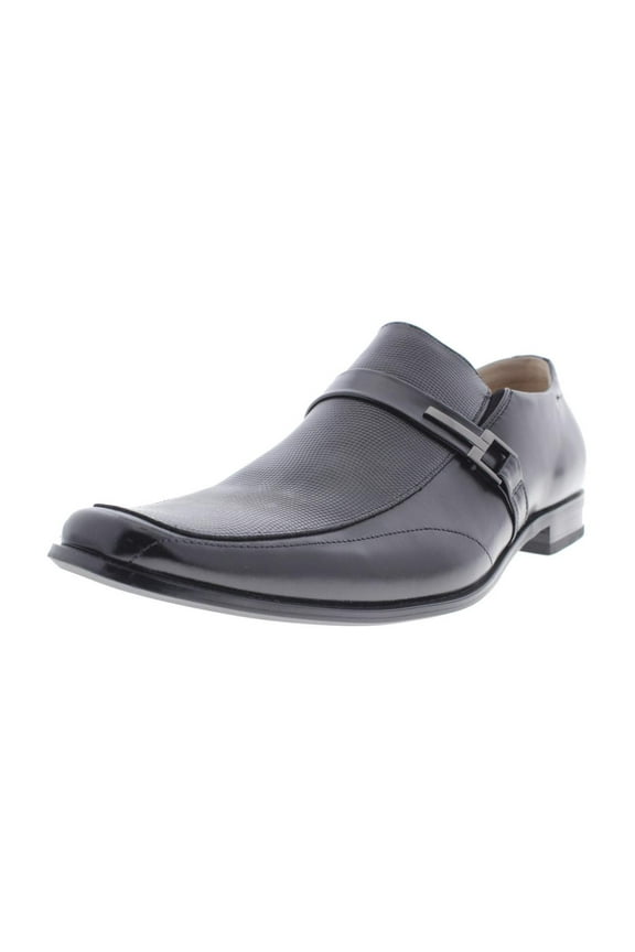 Mens Beau Leather Buckle Slip On Shoes