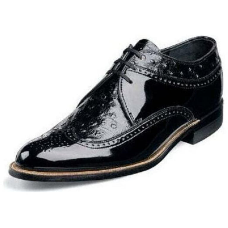 Stacy Adams Mens Dayton Black shoes Wing Tip Ostrich print  display picture 1
