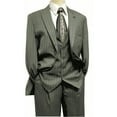thumbnail image 1 of Stacy Adams Mens Light Gray Pinstriped Three Piece Suit With Peak Lapels, 1 of 1