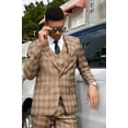 thumbnail image 1 of Stacy Adams Mens Plaid Suit Brown Modern Fit SM150H1-05, 1 of 1