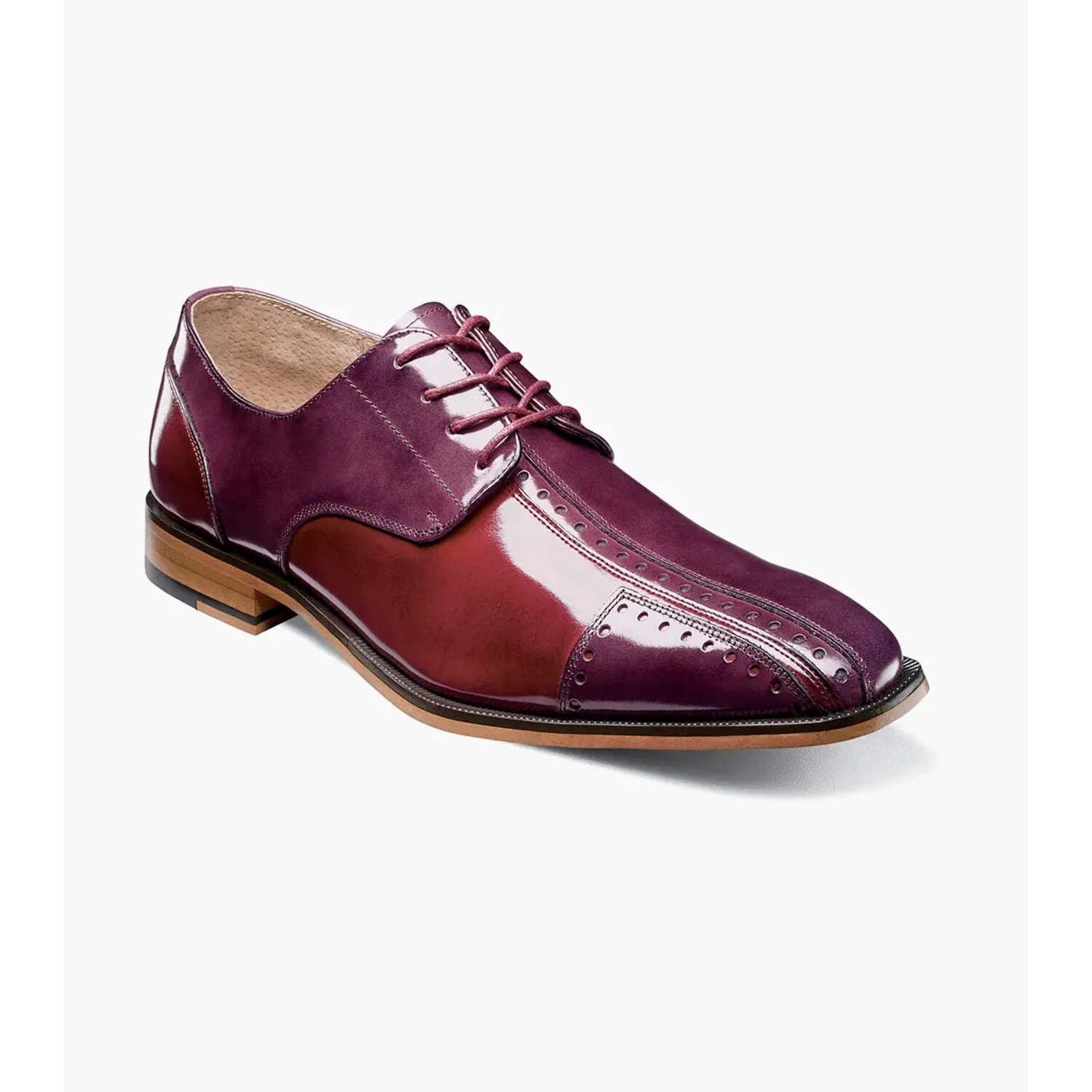 Stacy Adams Palmento Modified CapToe Oxford Dress Shoes Burgundy Multi  25740-641 - Walmart.com