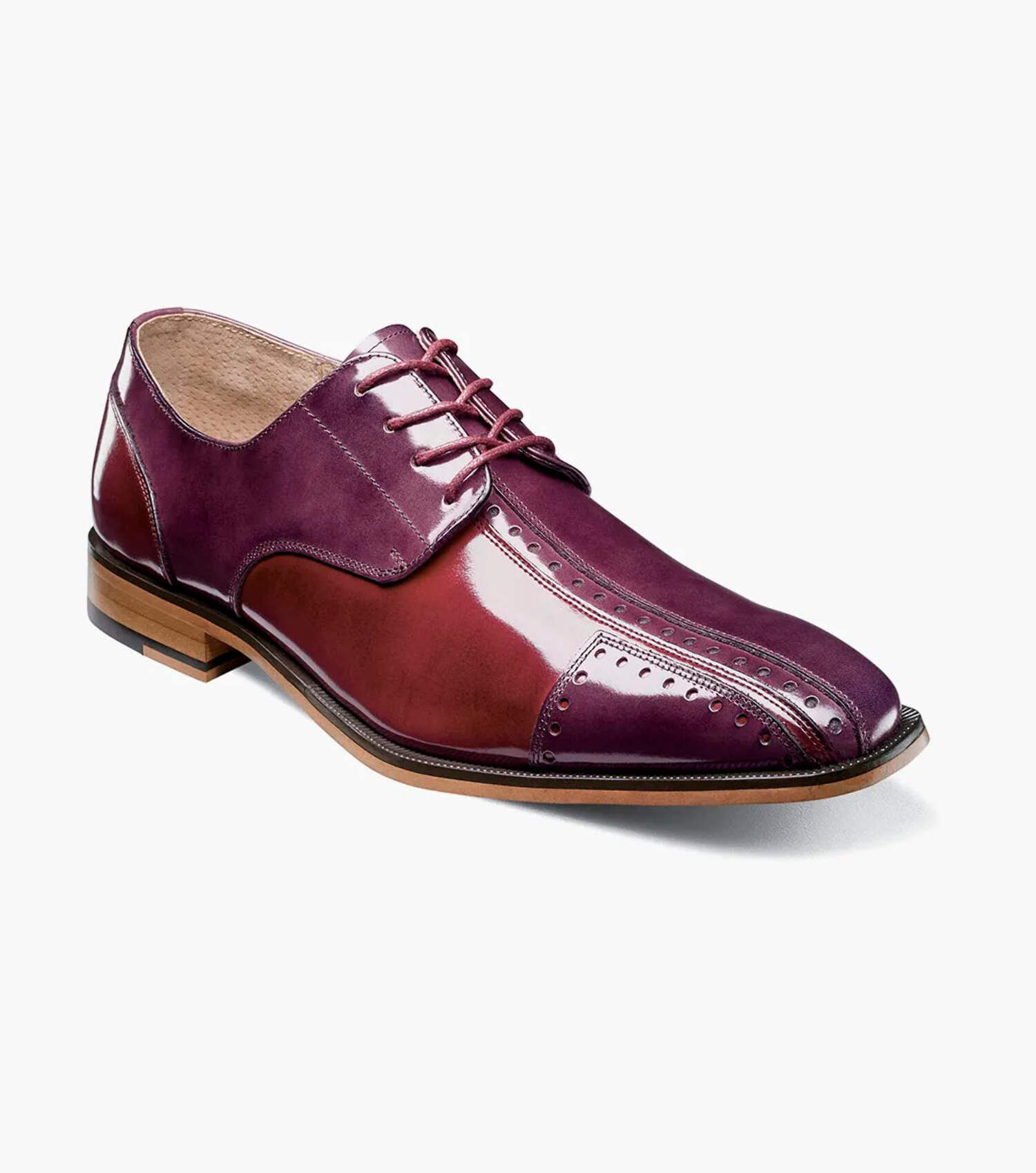 Stacy Adams Burgundy Leather Oxfords 25064-601 Mens Dunbar Stacy Adams Shoes Antiqued Leather  main image 4