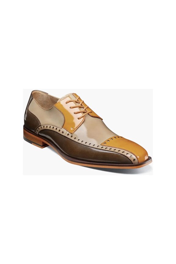 Plaza Modified Cap Toe Oxford Shoes Leather Olive Multi 25608-302