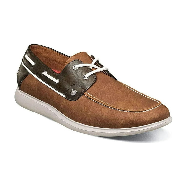 Stacy Adams Reid Boat Shoes 10.5 Cognac Synthetic Walmart