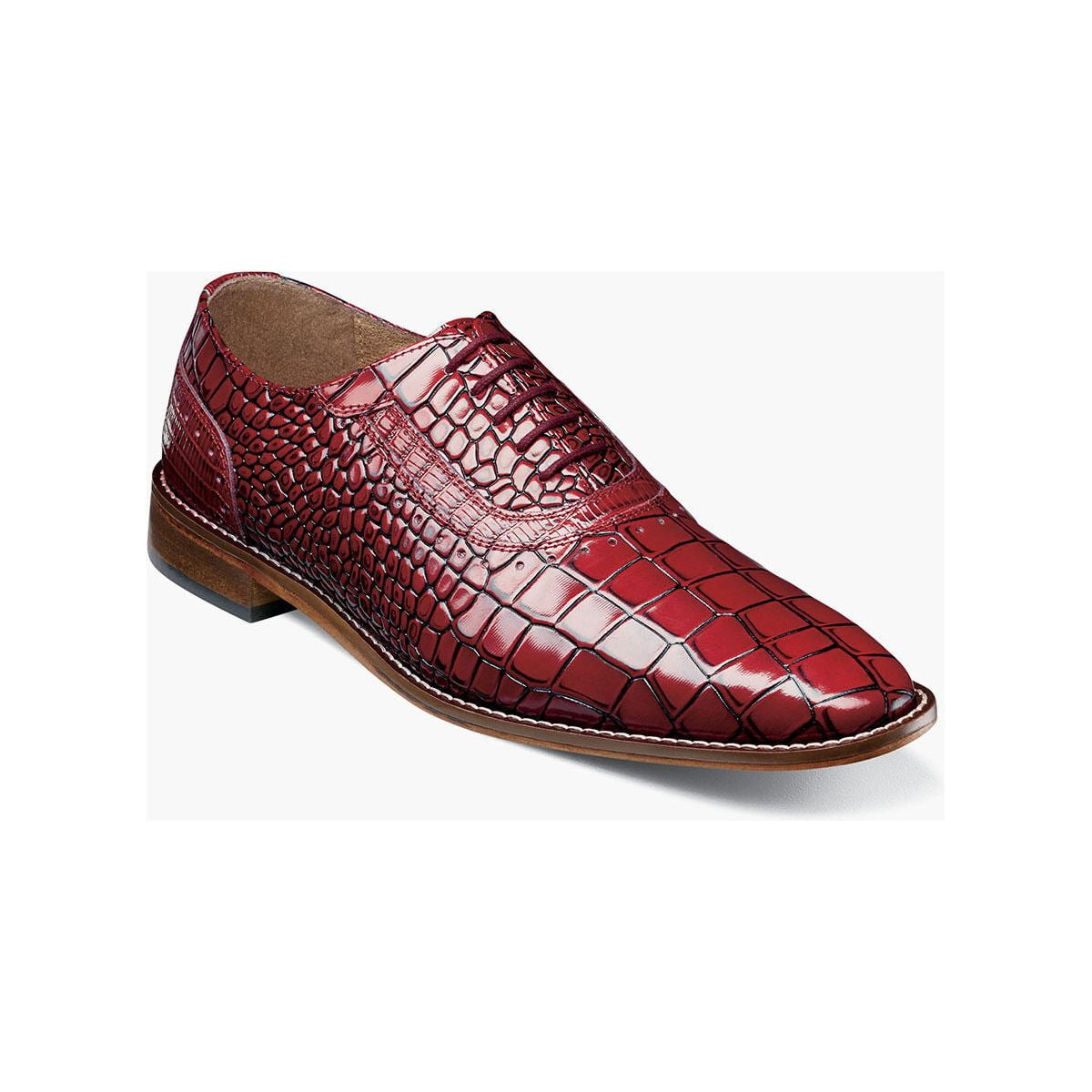 Stacy Adams Riccardi Plain Toe Oxford Shoes Animal Print Red 25575-600 ...