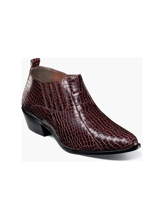 Sandoval Cuban Heel Boot Croco print Burgundy 25666-601