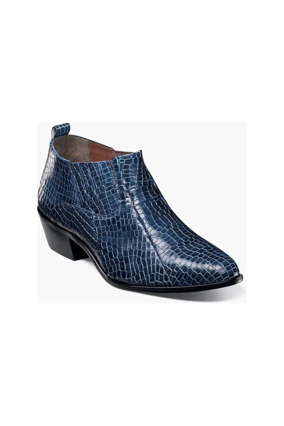 Sandoval Cuban Heel Boot Croco print Navy 25666-410