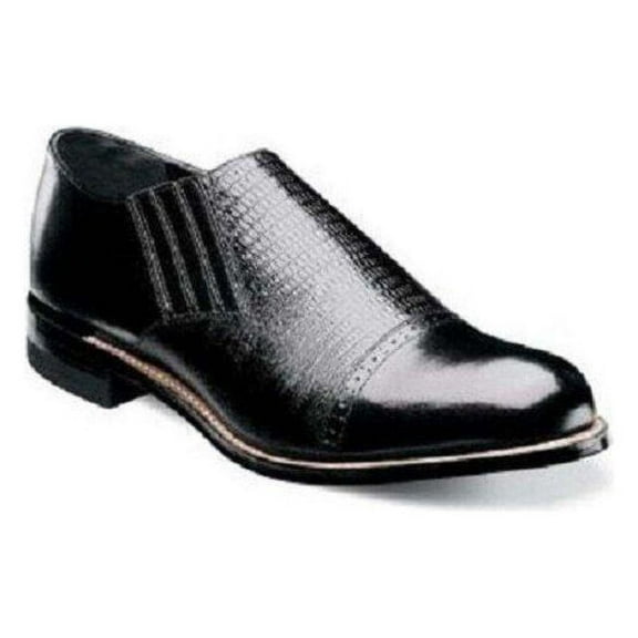 Stacy Adams Shoes Madison Black Leather Cap toe slip on Leather 00067-001