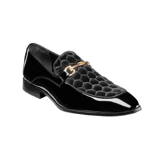 Stacy Adams Sprague Moc Toe Bit Slip On Shoes Black 25732-001