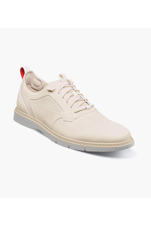 Synchro Plain Toe Elastic Lace Up Sneaker Cream Shoes 25518-113
