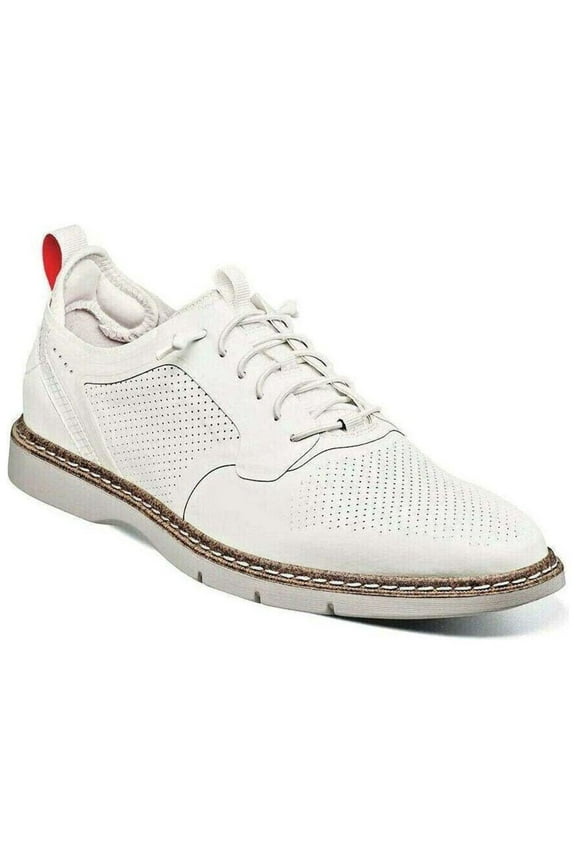 Stacy Adams Synchro Plain Toe Elastic Lace Up Sneaker White Shoes 25518-100