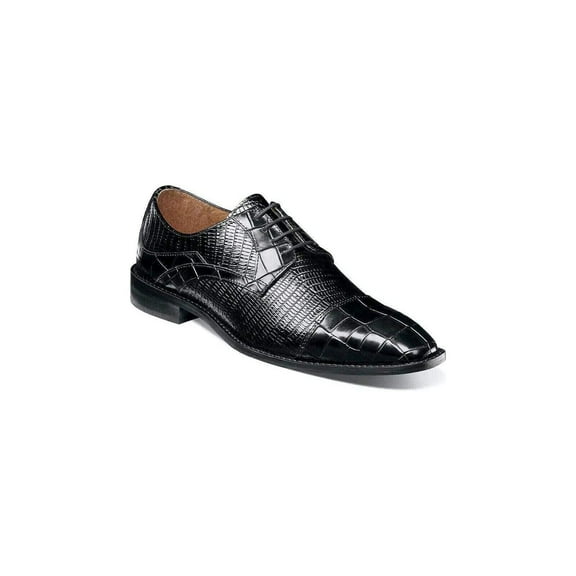Stacy Adams Tedesco Cap Toe Oxford Lizard Leather Dress Shoes Black 25630-001