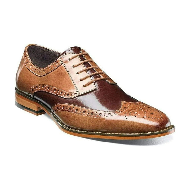 Stacy Adams Mens Tinsley Wingtip Oxford Tan/Brown 11 - Walmart.com