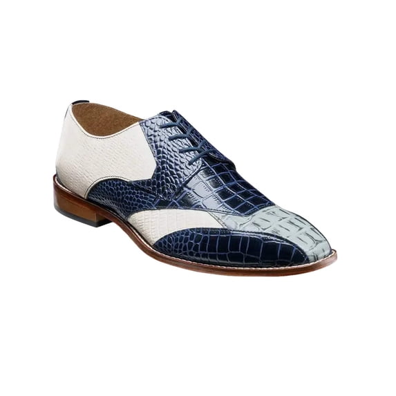 Stacy Adams Tristano Modified Bike Toe Oxford Shoes Dark Blue Multi 25694-469