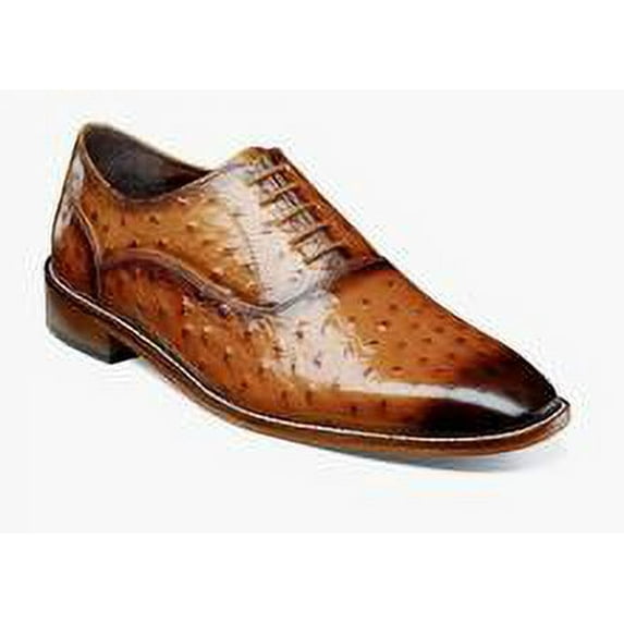 Stacy Adams for Men Tan Ostrich Print Leather Oxford 25472-240 IS