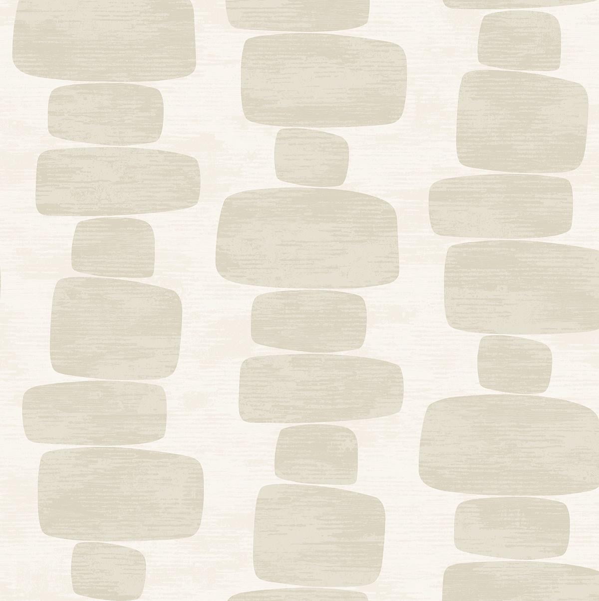 Stacy Garcia Home Beige Stripe Block Geometric Peel and Stick Wallpaper - 20.5 in. W. x 18 ft. L. Roll