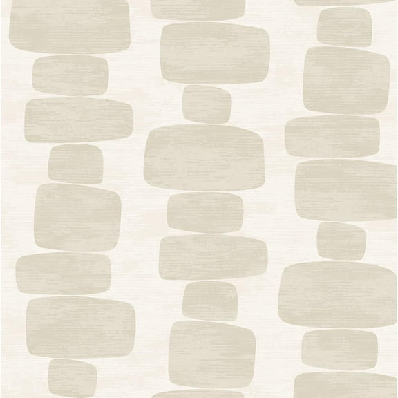 Stacy Garcia Home Beige Stripe Block Geometric Peel and Stick Wallpaper - 20.5 in. W. x 18 ft. L. Roll