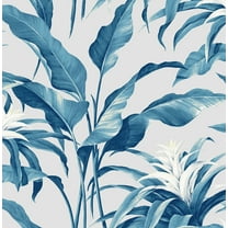 Stacy Garcia Home Blue Lagoon & Grey Palma Peel and Stick Wallpaper
