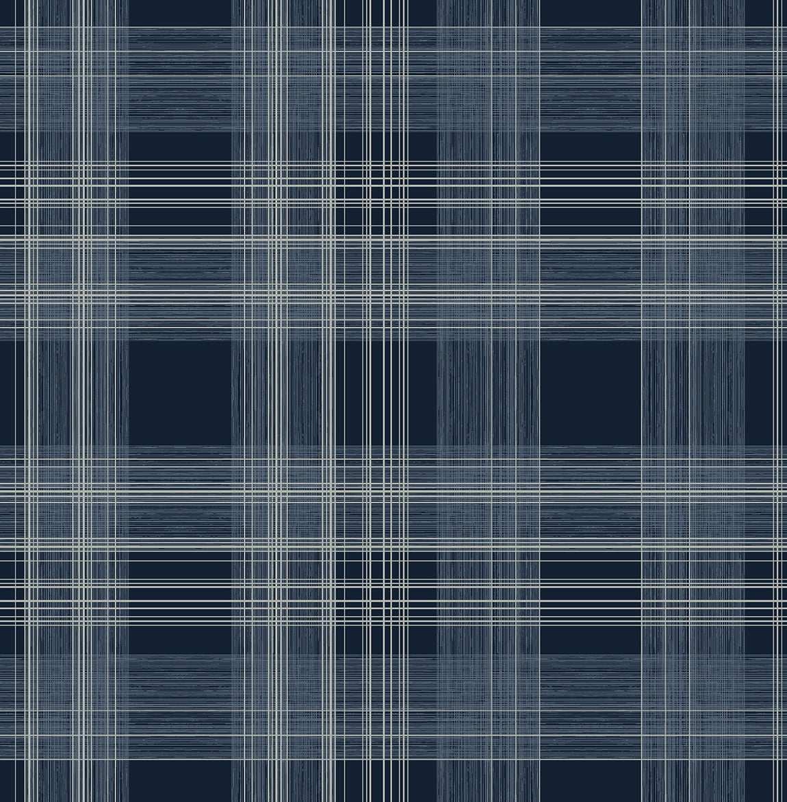 Stacy Garcia Home Denim Blue Rad Plaid Peel and Stick Wallpaper