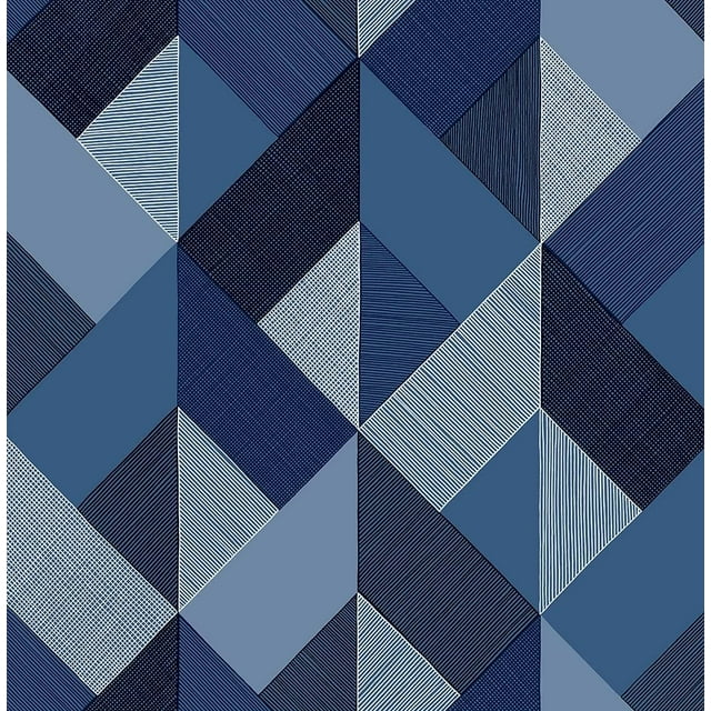 Stacy Garcia Home Marquetry Geometric Peel and Stick Wallpaper (Blue