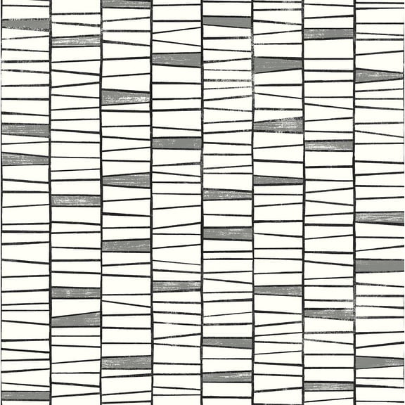 Stacy Garcia Home Monochrome Organic Stripe Peel and Stick Wallpaper - 20.5 in. W. x 18 ft. L. Roll