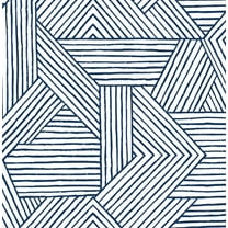 Stacy Garcia Home Navy Blue Etched Geometric Peel and Stick Wallpaper