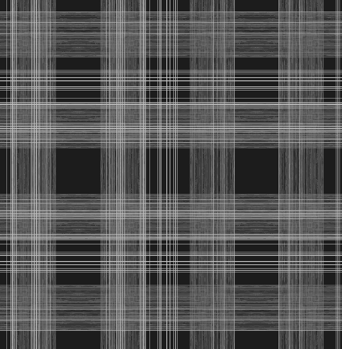 Onyx Black and White Plaid Vinyl Peel and Stick Wallpaper