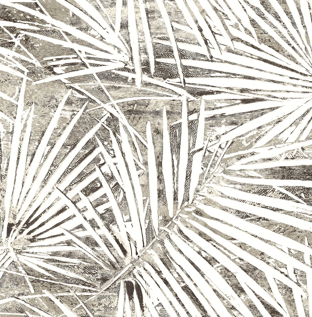 Stacy Garcia Home Pavestone Fossil Palm Peel and Stick Wallpaper - 20.5 in. W x 10 ft. L Roll