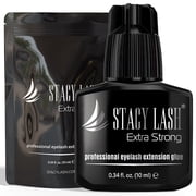 Stacy Lash Extra Strong Adhesive 0.34 fl.oz / 10 ml / Black Cyanoacrylate Eyelash Extension Glue / Strong and Fast Drying Formula / Professional Use Only