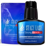 Stacy Lash Extra Strong Evolution Adhesive (0.34 fl.oz / 10 ml) / Black Cyanoacrylate Eyelash Extension Glue / Fast Drying Formula / Professional Use Only