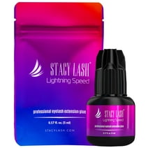 Stacy Lash Lightning Speed Eyelash Extension Glue (5ml/ 0.17 fl. oz) / Black Cyanoacrylate Adhesive /Fast Drying Time & Strong Retention / Professional Use Only