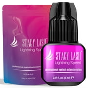 Stacy Lash Lightning Speed Eyelash Extension Glue 5ml/ 0.17 fl. oz / Black Cyanoacrylate Adhesive /Fast Drying Time & Strong Retention / Professional Use Only