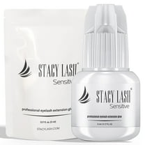Stacy Lash Sensitive Eyelash Extension Glue (0.17fl.oz/5ml) / Black Cyanoacrylate Adhesive for Individual Eyelash Extensions/ Low Fumes / Professional Use Only