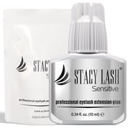 Stacy Lash Sensitive Eyelash Extension Glue 0.34fl.oz/10ml / Black Cyanoacrylate Adhesive for Individual Eyelash Extensions/ Low Fumes / Professional Use Only