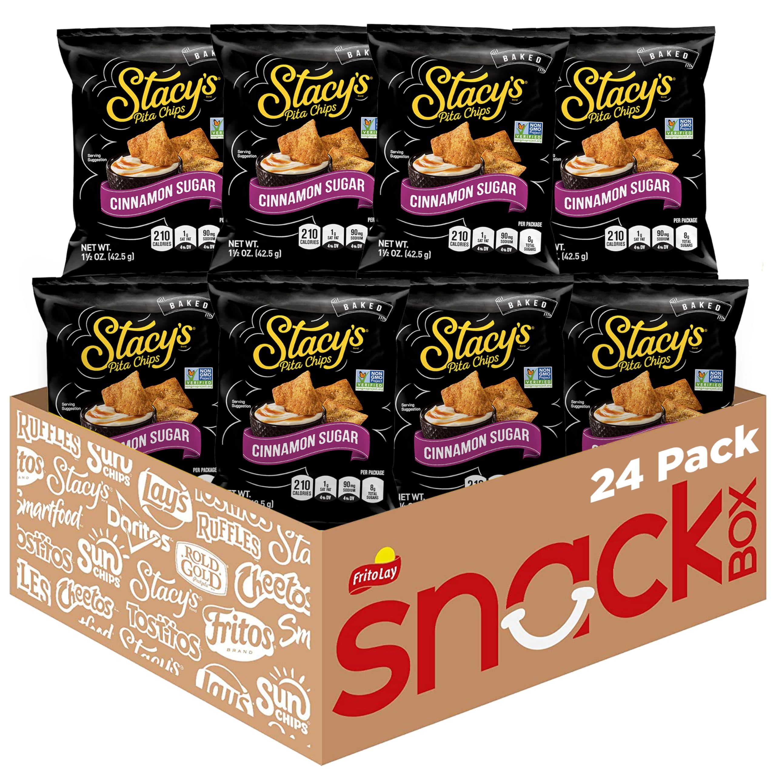 Stacy's Cinnamon Sugar Flavored HMF23 Pita Chips, 1.5 Ounce (Pack of 24)