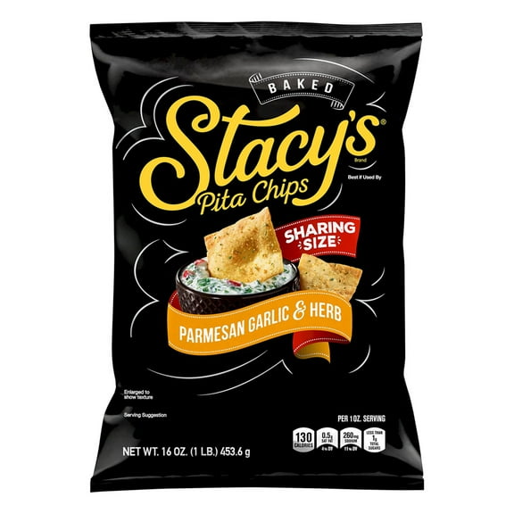 Stacy's Parmesan Garlic & Herb Ranch Flavored Pita Chips, 16 Oz (Pack of 3)