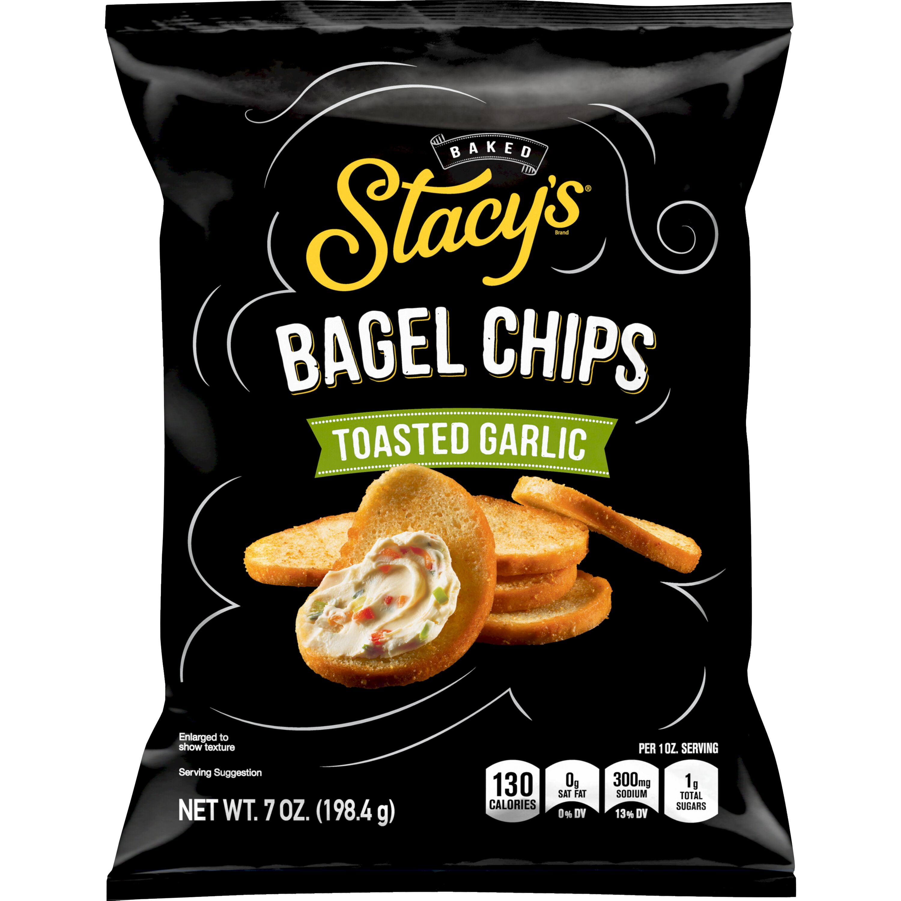 Stacy's Pita Chips Bagel Chips Toasted Garlic, 7 oz Bag
