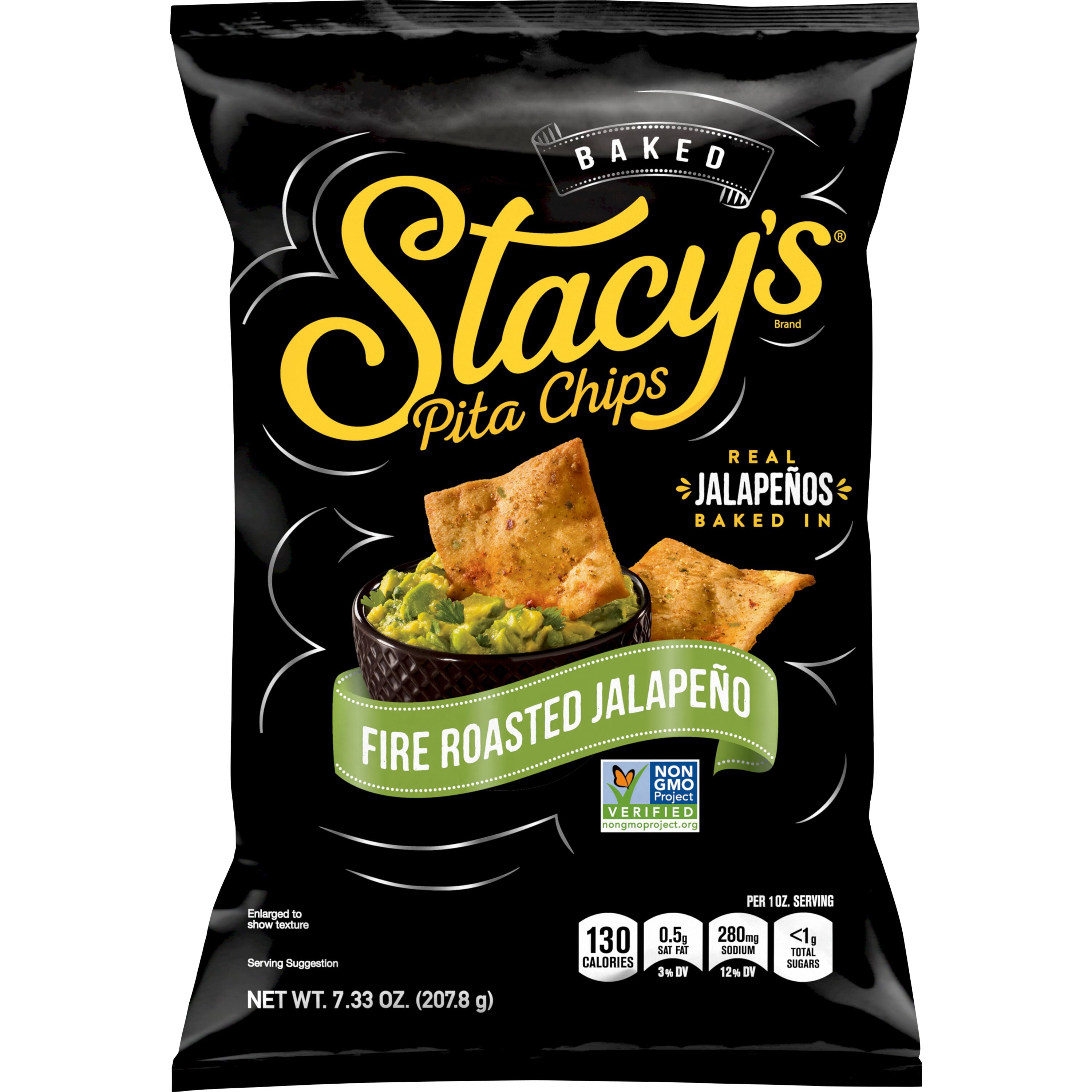 Stacy's Pita Chips Fire Roasted Jalapeno 7.33 Ounce Plastic Bag