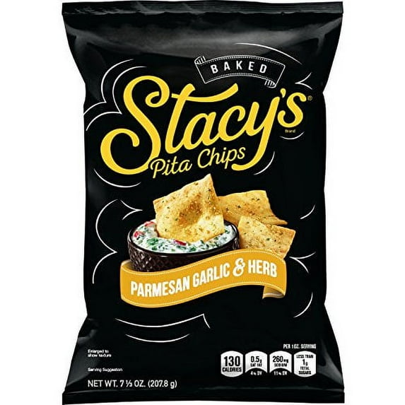 Stacy's Pita Chips Parmesan Garlic And Herb Pita Chips - Parmesan Garlic - Case Of 12 - 7.33 Oz.