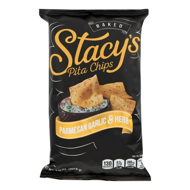 Stacy's Pita Chips Parmesan Garlic and Herb Flavored Pita Snack Chips, 7.33 oz Bag