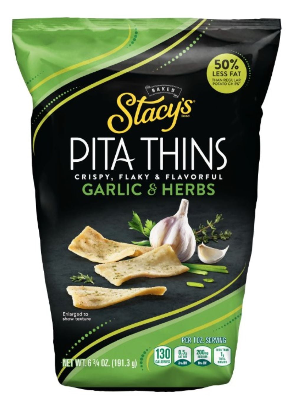 Stacy's Pita Thins Garlic & Herbs 6.75 oz Bag (Pack of 10)