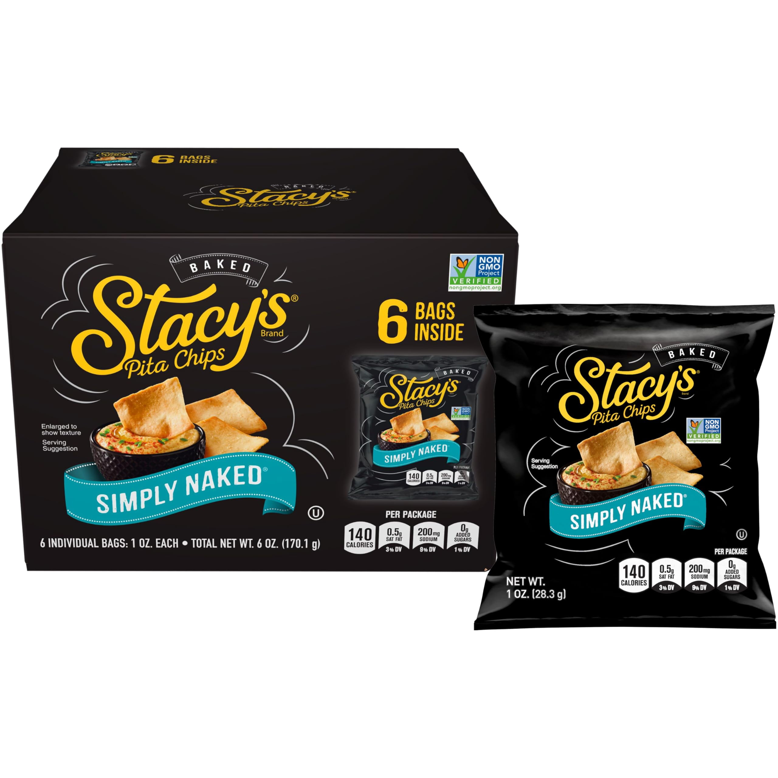Stacy's Pita Chips, Simply MSF2Naked, 6 Count