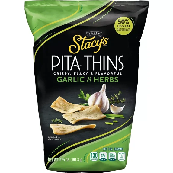 Stacy's Pita Thins Garlic & Herb - 6.75 oz Pack of 2