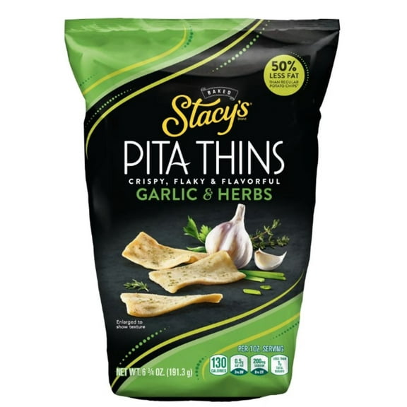 Stacy's Pita Thins Garlic & Herbs 6.75 oz Bag (Pack of 6)