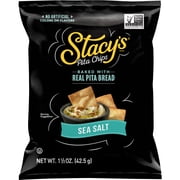 Stacy's No Artificial Colors or Flavors Sea Salt Pita Chips Bag, 1.5 oz