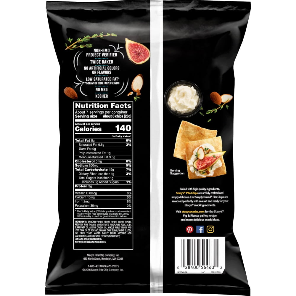 Stacy's Simply Naked Baked Pita Chips Snacks
