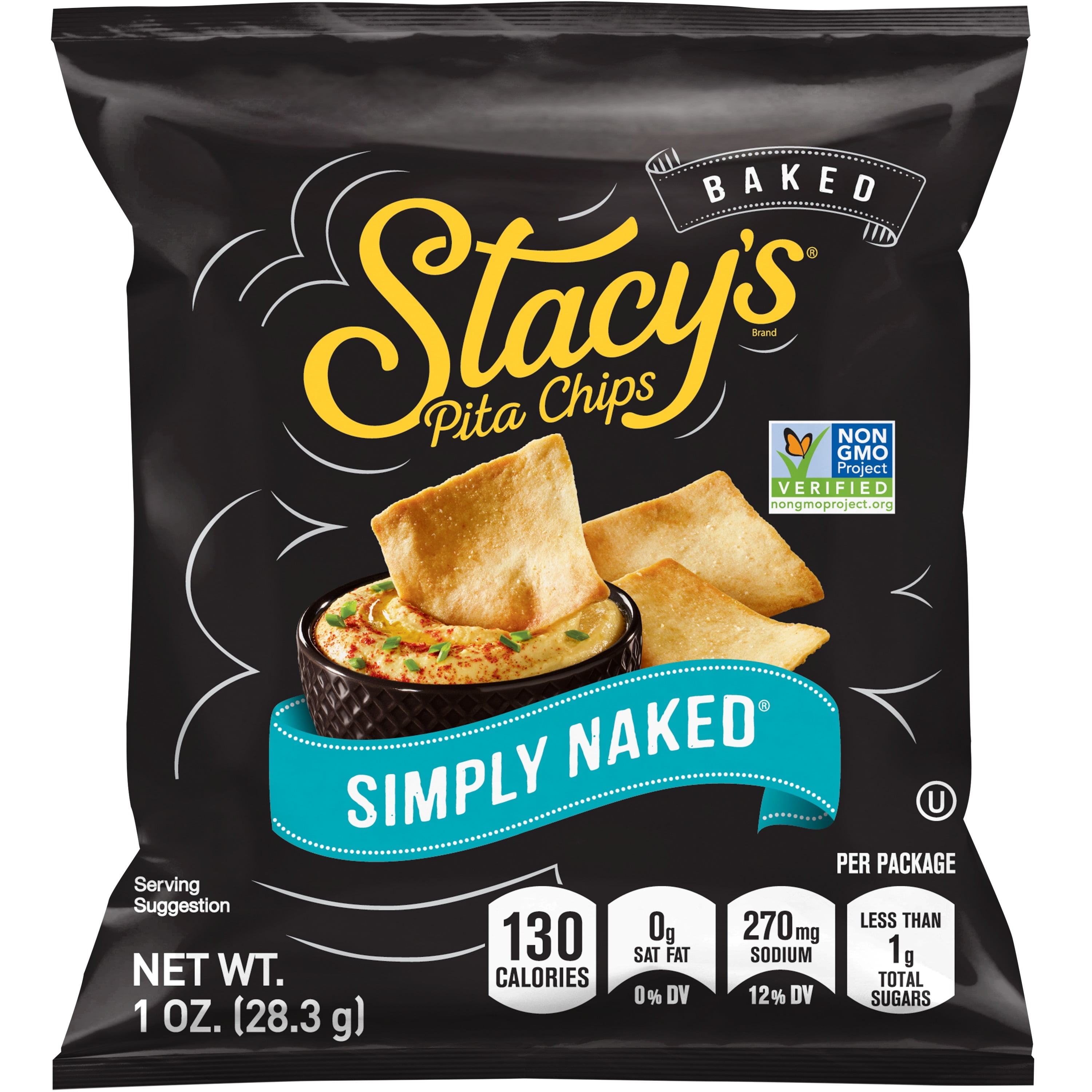 Stacy's Simply Naked Pita Chips, 1 oz Bags, 6 Count