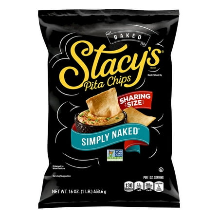 Stacy's Simply Naked Pita Chips Party Size Bag 18 Ounce (Pack of 5)